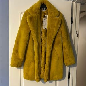 Apparis Yellow Faux Fur Coat